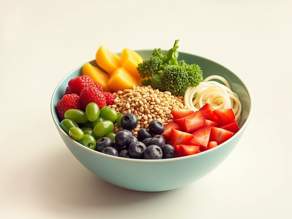 Layered bowl illustration echoing balance and colour